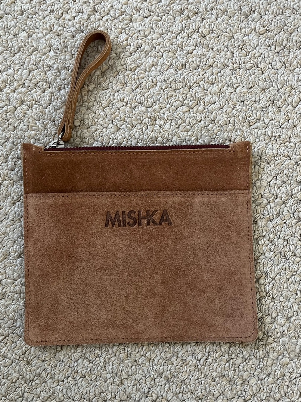 Mishka Tan Suede Wristlet